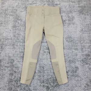 Horze Schooling Equestrian Riding Pants Women 32 Beige Breeches High Waist